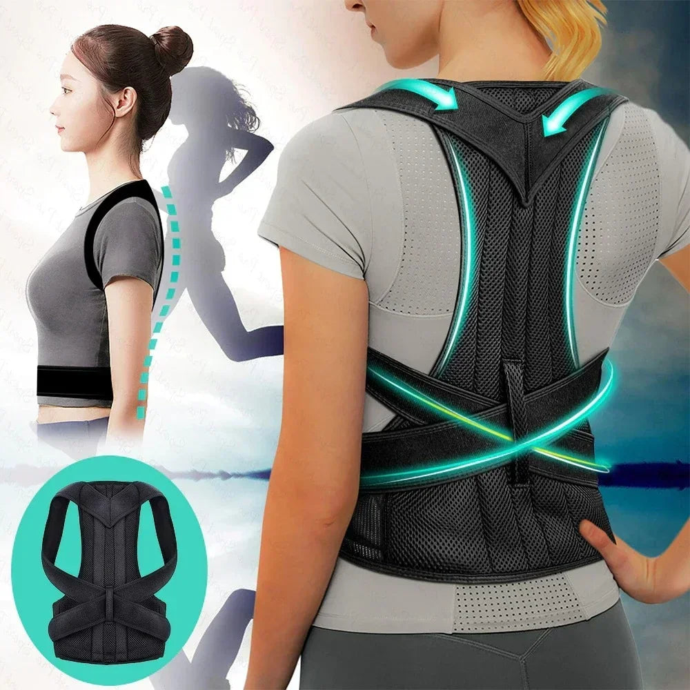 Reinforced Belt Lumbar Column Posture Corrector Vest  Adjustable Back