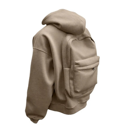 New Men’s Outdoor Sports Hoodie Jacket With Hidden Bag