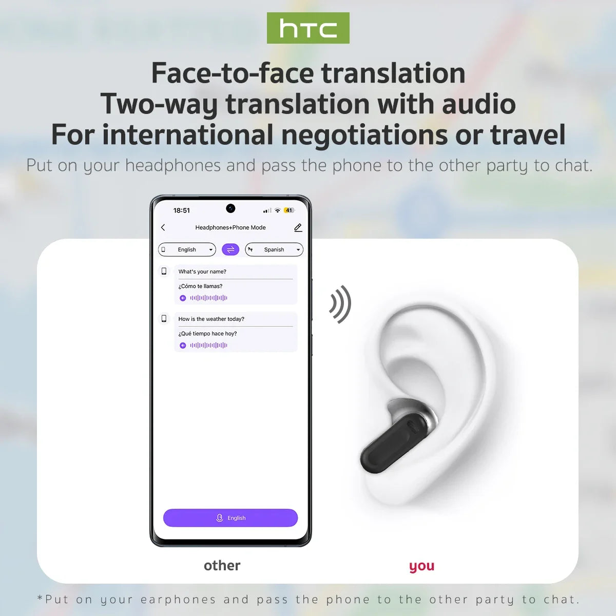 V6.0 AI Translator Earbuds With LCD Touch Screen